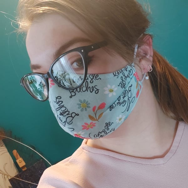 Ladies face mask namaste b-----s