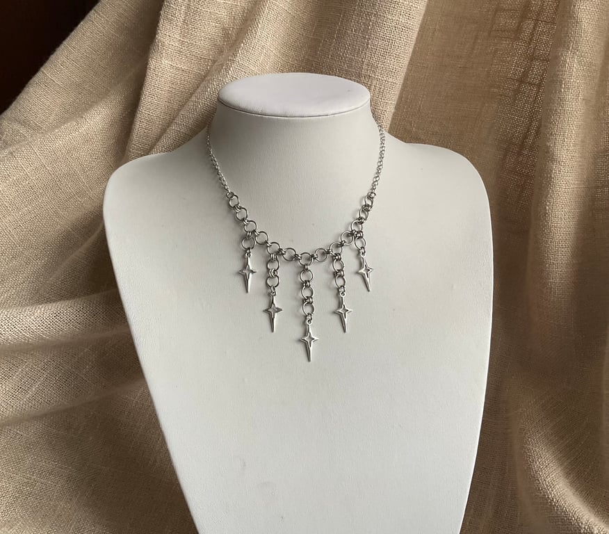 Beautiful handmade chainmail fairy fantasy whimsical necklace 