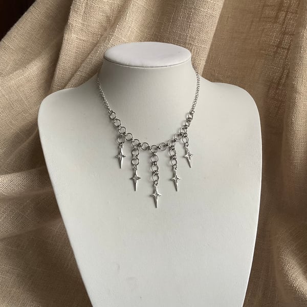 Beautiful handmade chainmail fairy fantasy whimsical necklace 