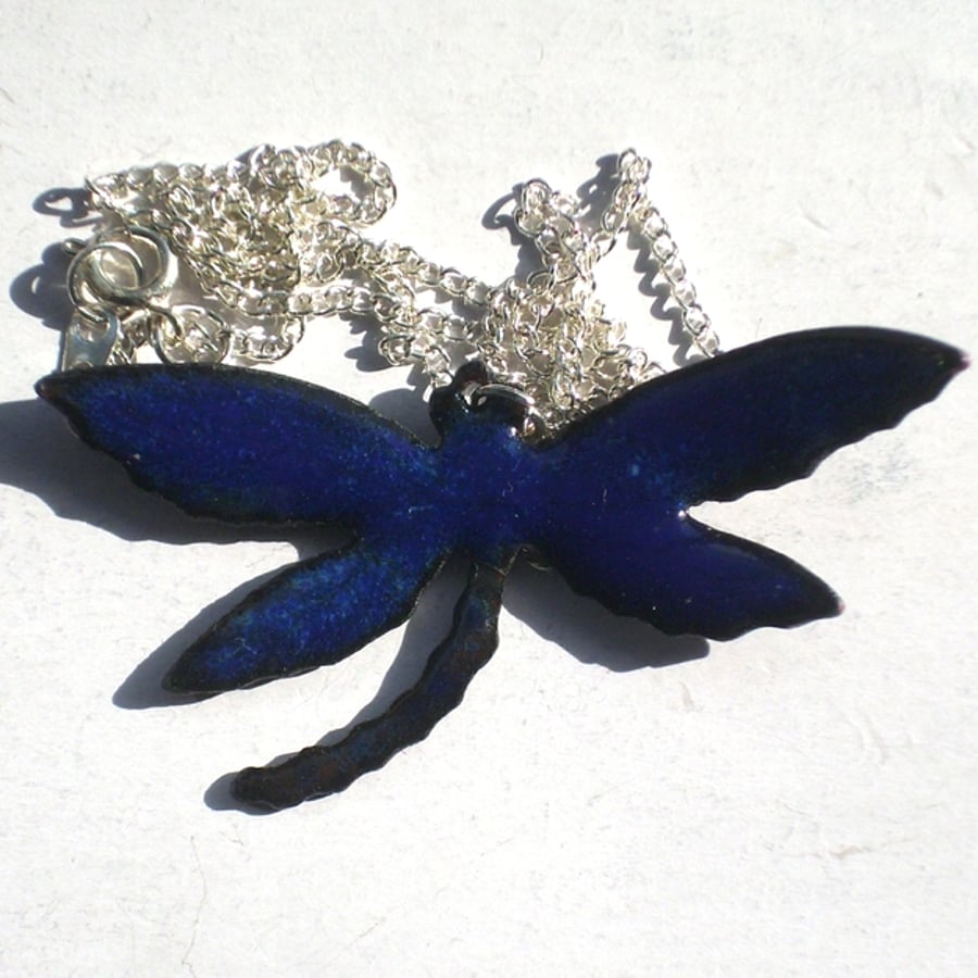 large dragonfly pendant - blue