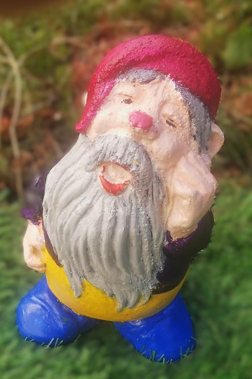 Yawning Tired Gnome Handmade and Painted Garden Gnome
