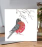 British garden bird Bullfinch Greeting Card 