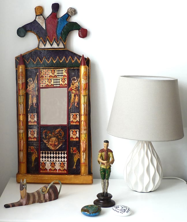 Artisan Hand Crafted and Painted Harlequin Jester Mirror No.6