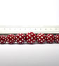 Handmade red and white patterned lamp work glass beads - Image 7