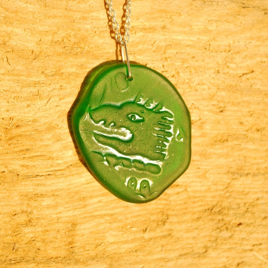 Gin bottle dragon pendant