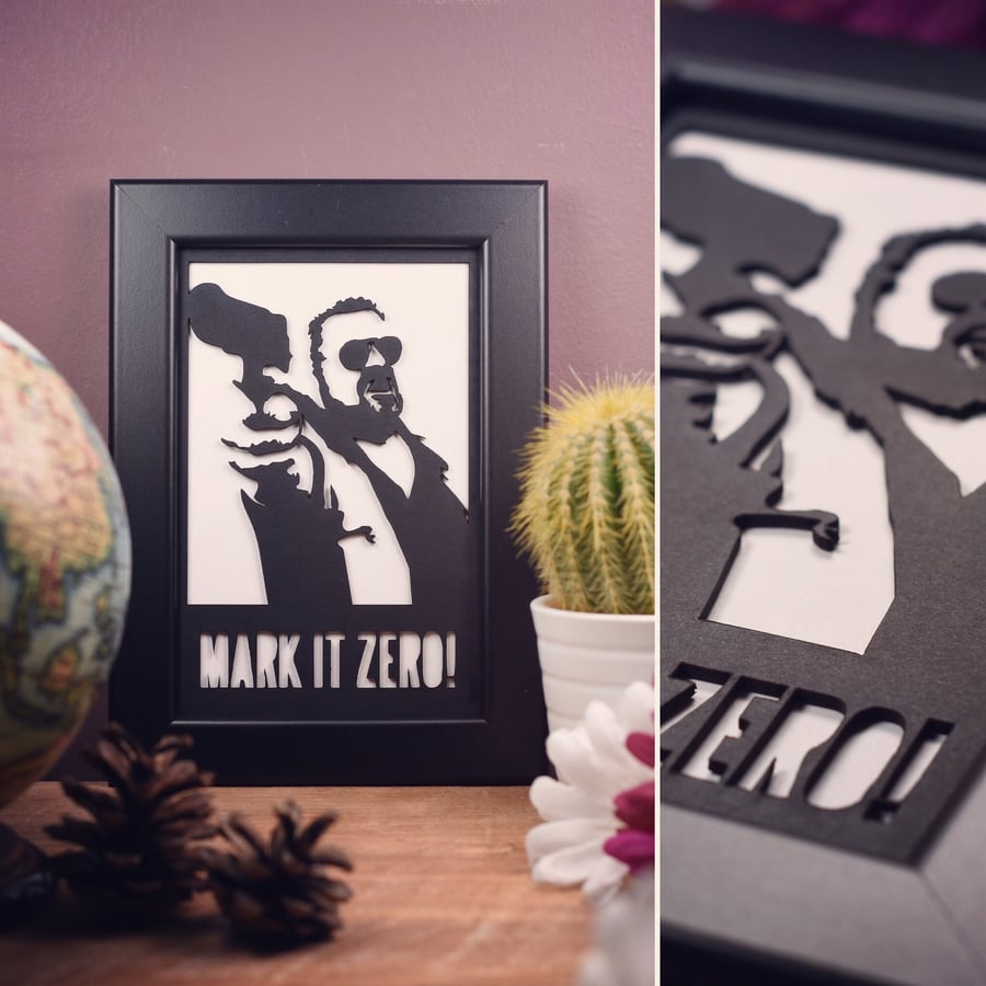 The Big Lebowski Walter Sobchak - Mark it Zero Framed Artwork - 13cm x 18cm