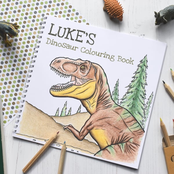Personalised Dinosaur Colouring Book