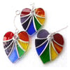 Rainbow Heart Rainbow Embedded Crystal Stained Glass Suncatcher 