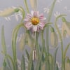 White MARGUERITE DAISY PIN White Wedding Lapel Pin Flower Brooch HAND PAINTED