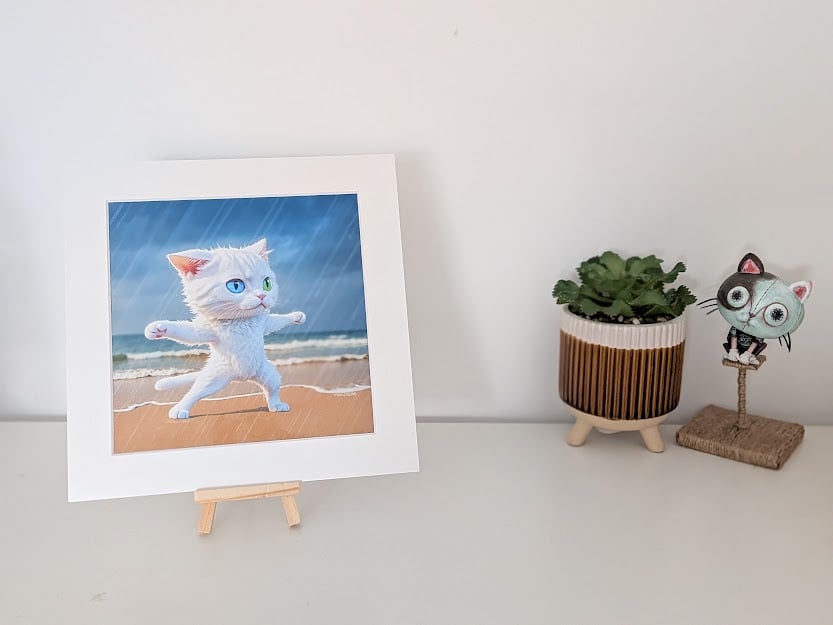 Yoga Cat Print in Mount - Beach Warrior