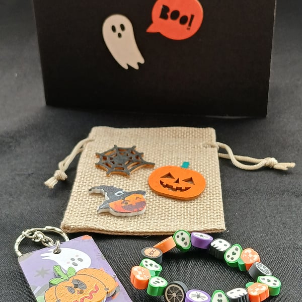 Handmade Halloween bracelet and keyring 