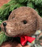Needle felted dog bauble - chocolate Labrador - Image 2