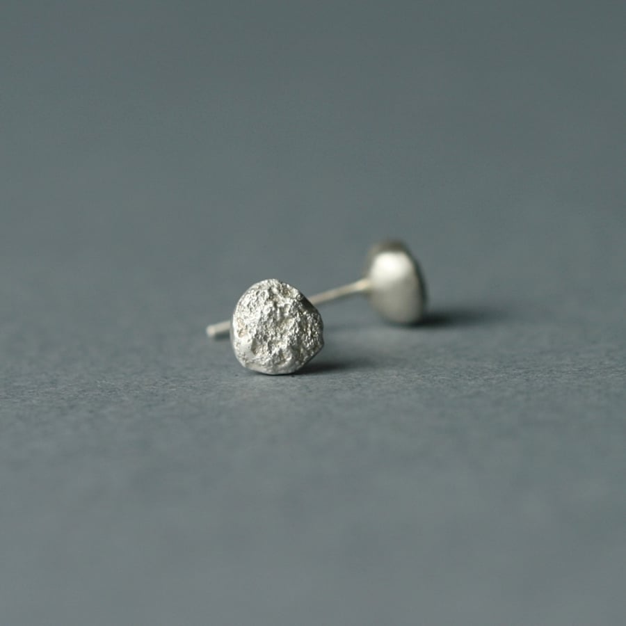 Sterling Silver Moon Stud Earrings