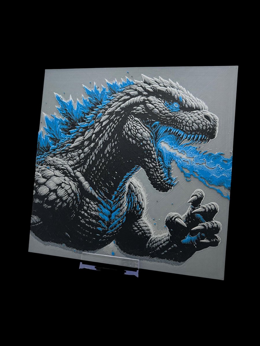 Godzilla 3D Printed Fan, Wall Art