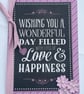 Wishing you a wonderful day blackboard style greetings card