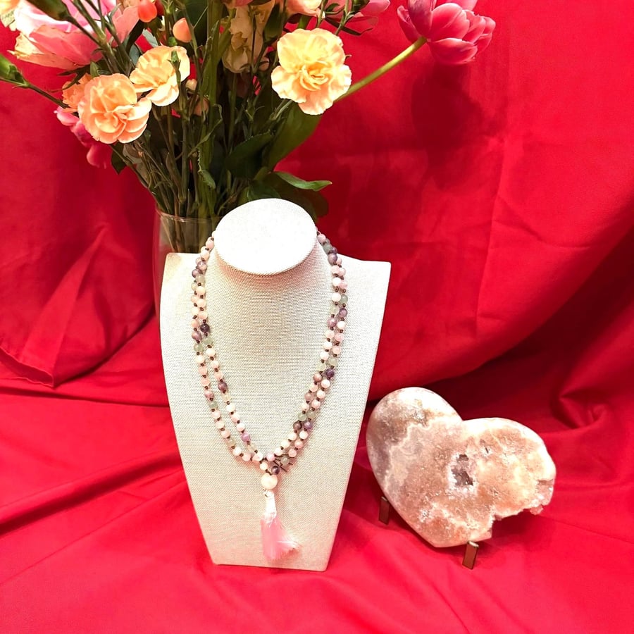 Image of Self-Compassion Mala Necklace, Meditation Beads