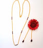 Burgundy Large Flower Convertible Pendant Brooch Garnet Necklace - Image 2