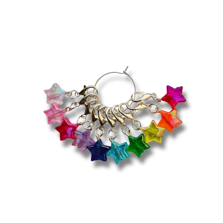 Star Stitch Markers for Crochet - Disco Stars