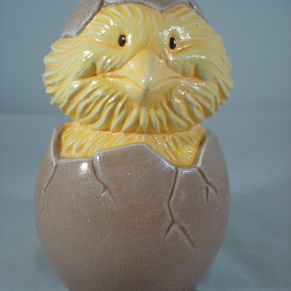 Ceramic Baby Yellow Chick Chicken Easter Egg Ornament Decoration                