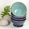 Summer Blue Smooth Breakfast Soup Salad Olive Tapas Bowl Ceramic Stoneware 