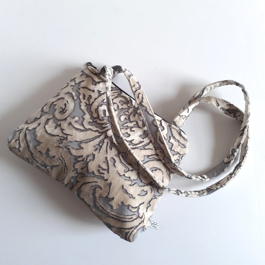 Perfectly Imperfect handbag or shoulder bag in a designer remnant cut velvet