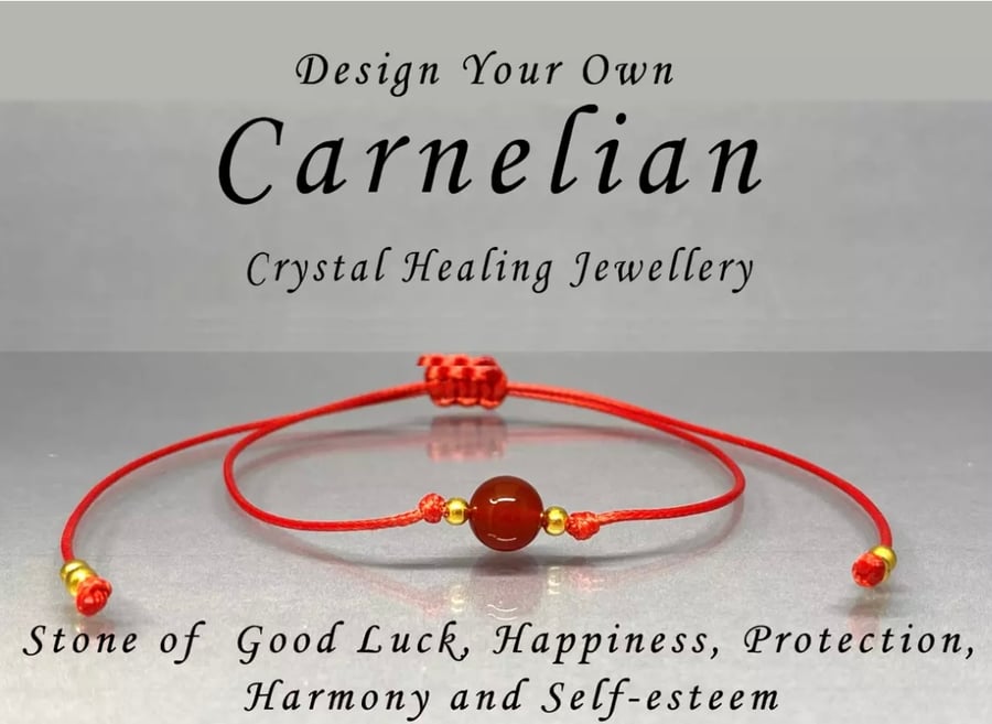 Carnelian bracelet anklet crystal healing good luck red string 17th birthday