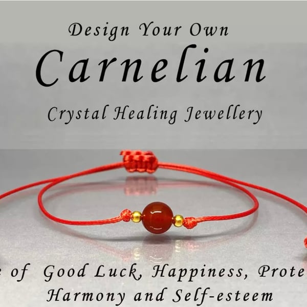 Carnelian bracelet anklet crystal healing good luck red string 17th birthday