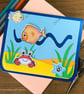 Handmade Interactive Swimming Fish Card - Image 3