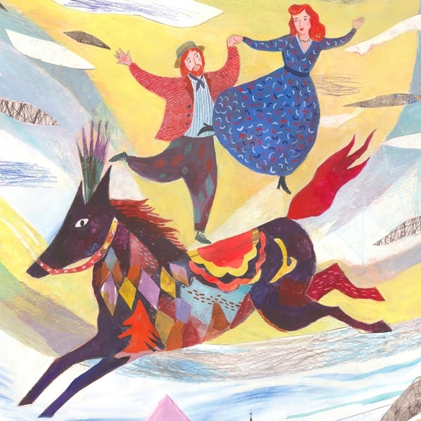 SALE ITEM! Riding the horse of life 16.54 in  x 11.69 (A3 Print)