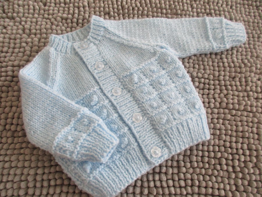 16" Baby Boys Bobble Patterned Cardigan