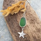 Sterling silver and seaglass starfish pendant
