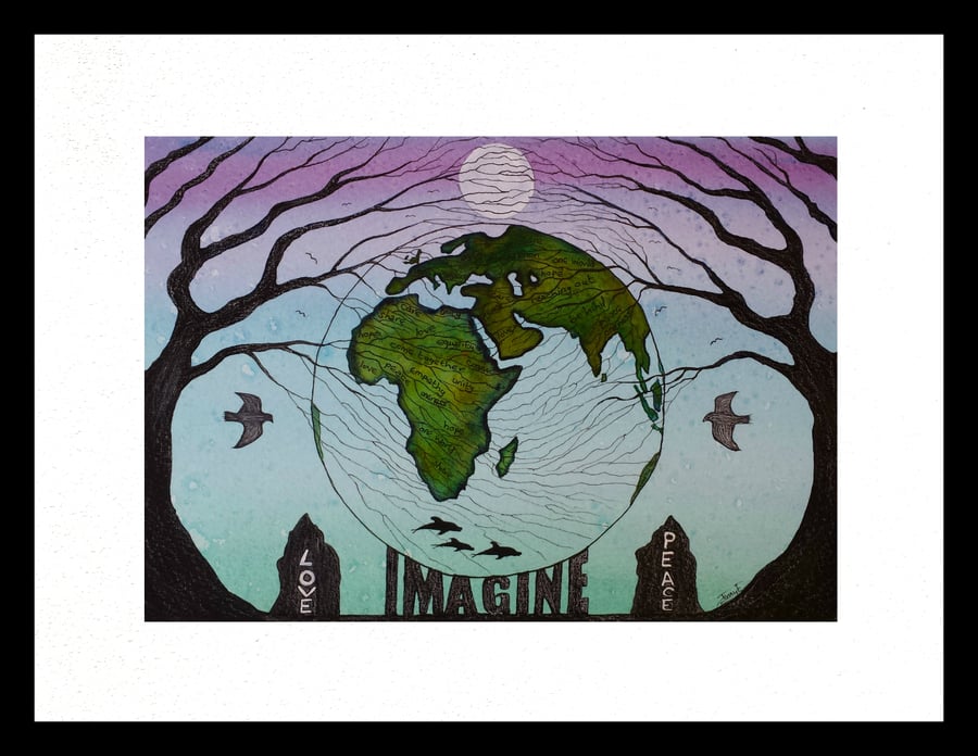 Imagine A Kinder World, an original painting 