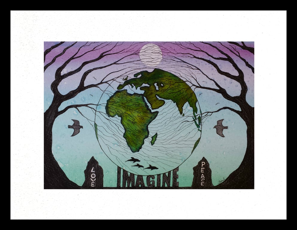 Imagine A Kinder World, an original painting 