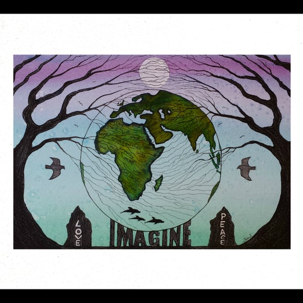 Imagine A Kinder World, an original painting 