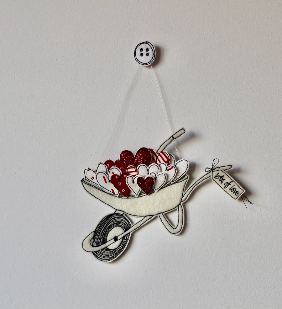 'Lots of Love' Wheelbarrow - Hanging Decoration