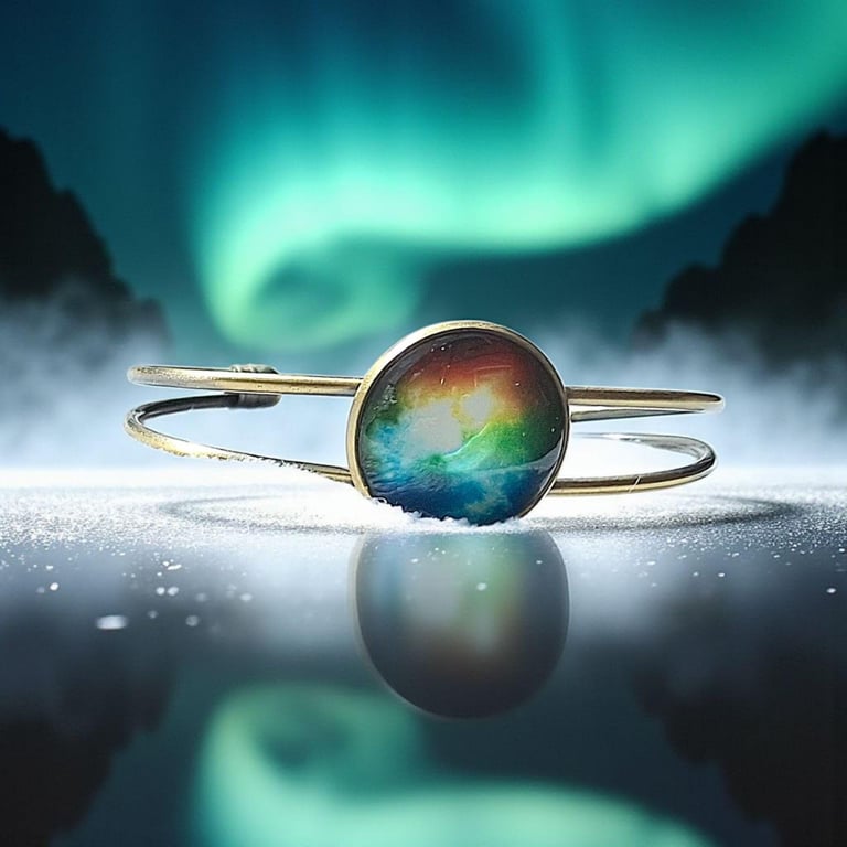 Mystical Universe Bangle: Colorful Planet Jewelry