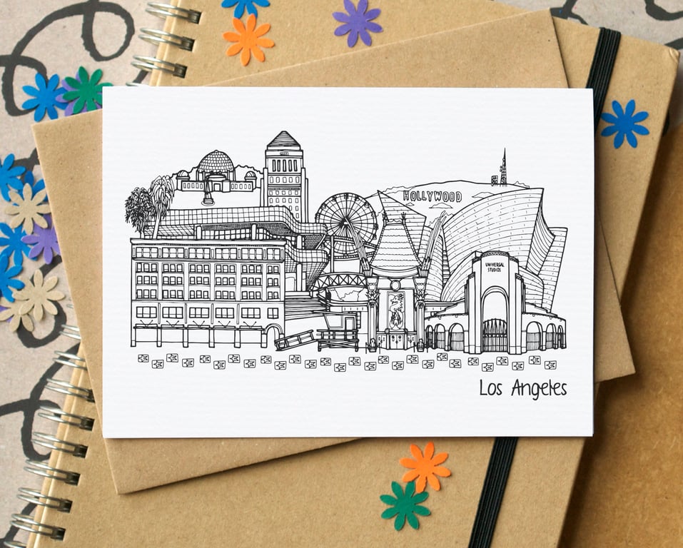 Los Angeles Skyline Greetings Card