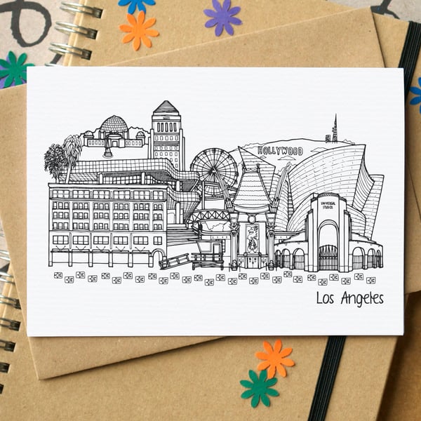 Los Angeles Skyline Greetings Card