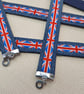 Upcycled Denim Bracelet with Union Jack Ribbon (British and Biker Vibes)  - Image 10