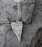 Handmade Fine Silver Heart Pendant - Wild Ocean Design - Image 4