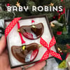  Christmas decoration gift set - Two BABY robins