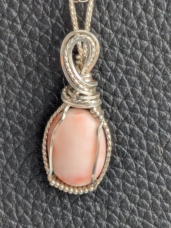 Pink Coral Sterling Silver pendant 