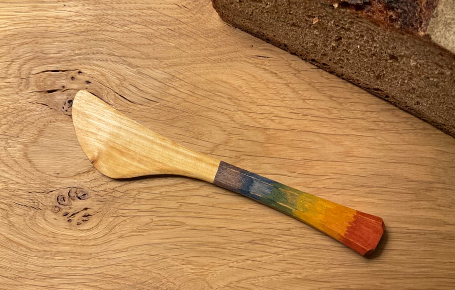 Rainbow Coloured Birch Wood Spreader