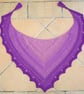 Handspun Knitted Shawl, Scarf or Wrap, Gradient Pink & Purple Pure Merino Wool  - Image 8