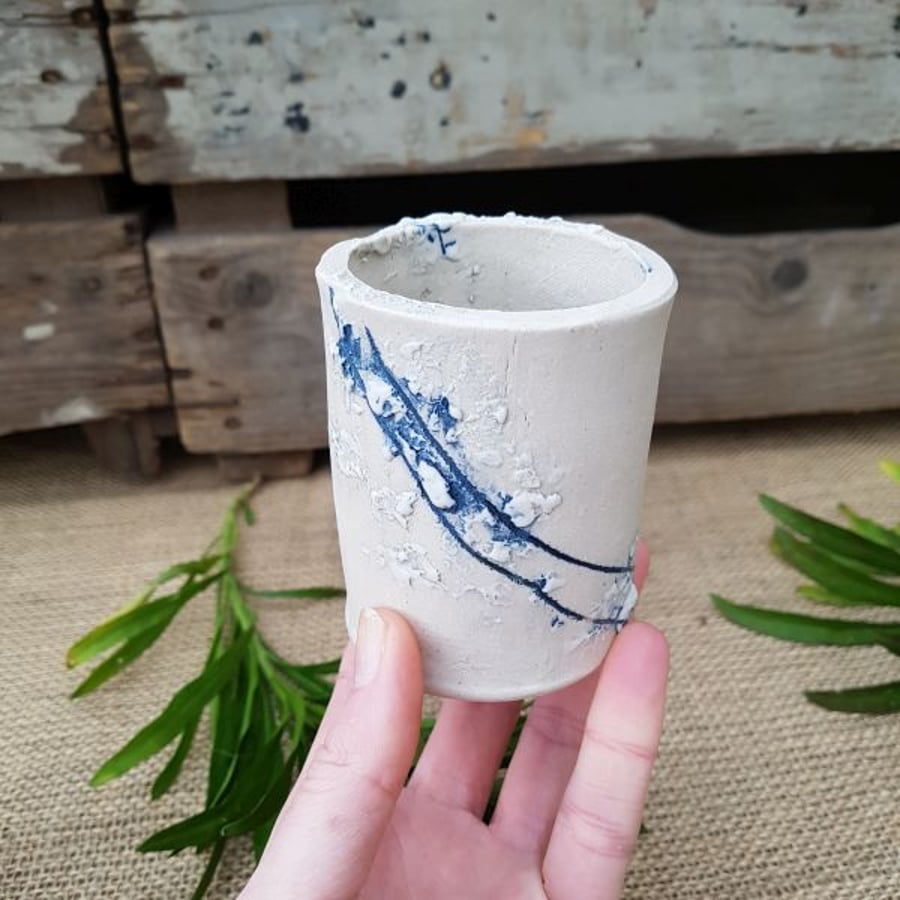 Sea Line Ceramic Bud Vase