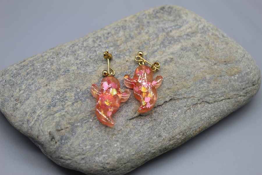 Ghost Earrings, Resin Earrings, Halloween Jewellery, Pastel Goth Gift,