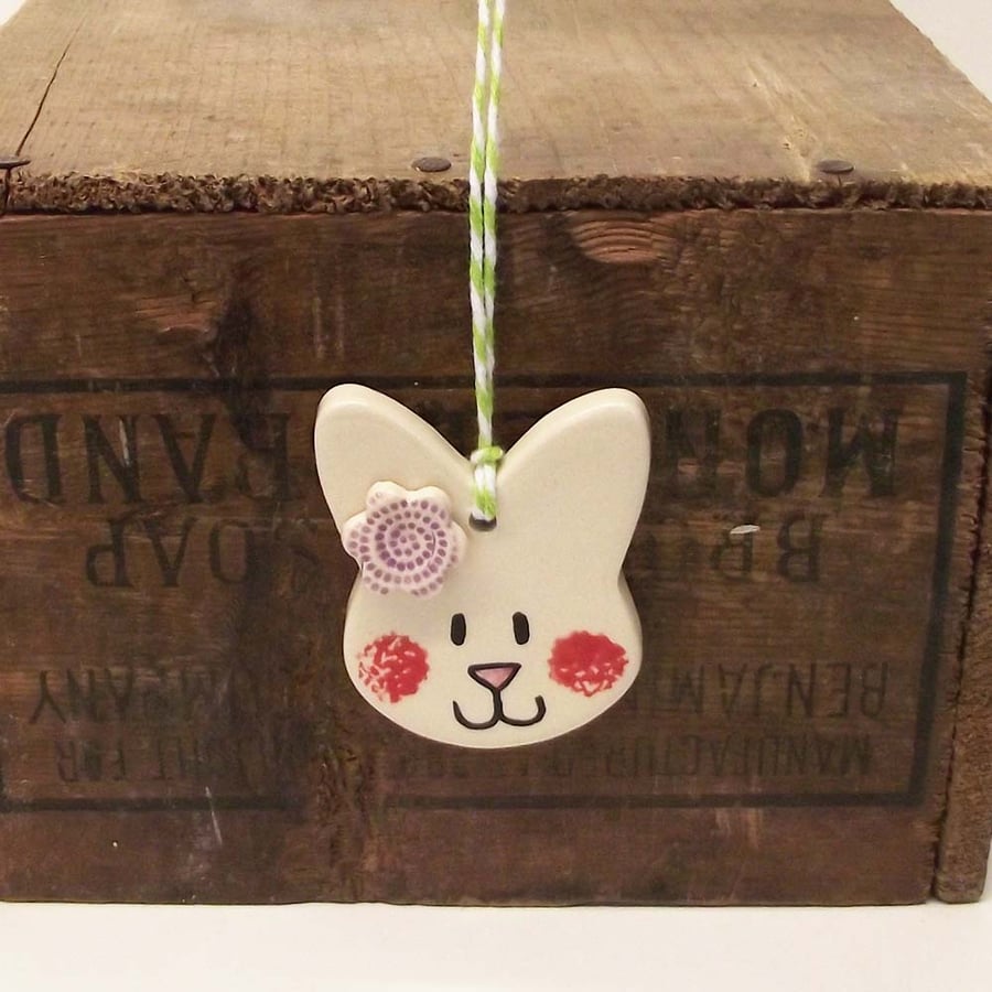 Pottery Bunny decoration  Rabbit Easter