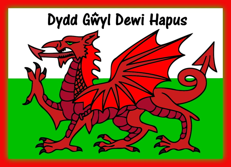 St David's Day Welsh Dragon Card A5
