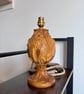 Vintage Olive Wood Lamp - 1960s Bethlehem Bedside Table Light UK