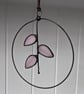 Stained Glass Pussy Willow Mini Wreath, Hanging Suncatcher Valentines Gift - Image 4